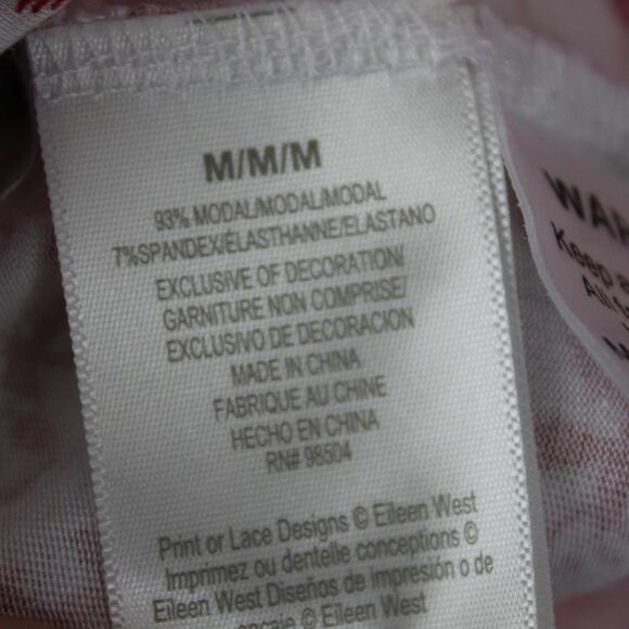 Eileen West Medium White Red Floral Lace Maxi Long Sleeve Nightgown Cottagecore - Picture 7 of 10